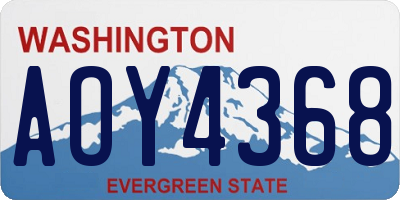 WA license plate AOY4368