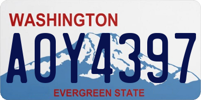 WA license plate AOY4397