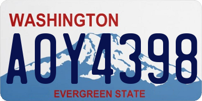WA license plate AOY4398