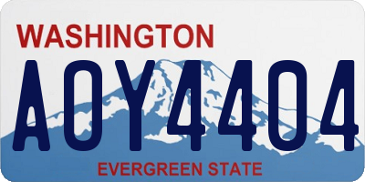 WA license plate AOY4404