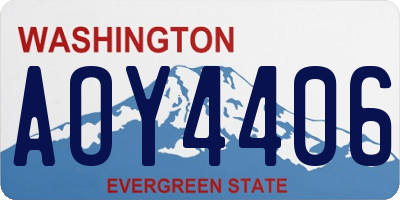 WA license plate AOY4406