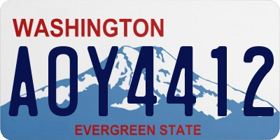 WA license plate AOY4412