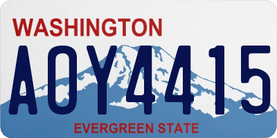 WA license plate AOY4415