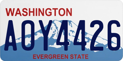 WA license plate AOY4426
