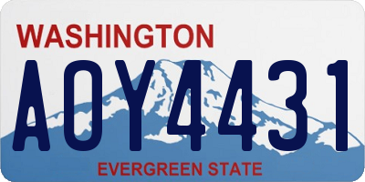 WA license plate AOY4431