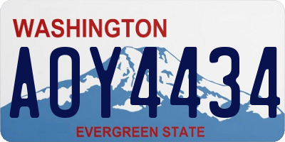 WA license plate AOY4434