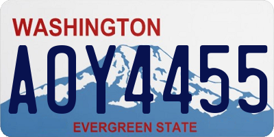 WA license plate AOY4455