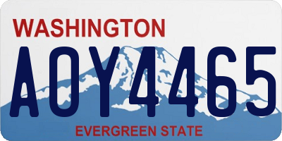 WA license plate AOY4465