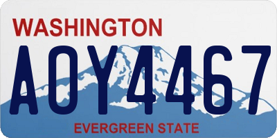 WA license plate AOY4467