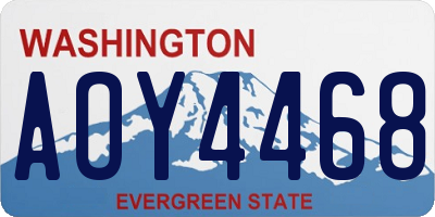 WA license plate AOY4468
