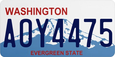 WA license plate AOY4475