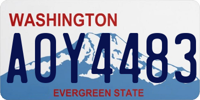 WA license plate AOY4483