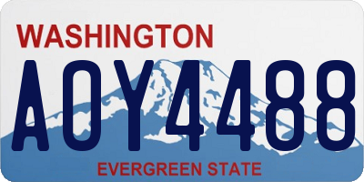 WA license plate AOY4488