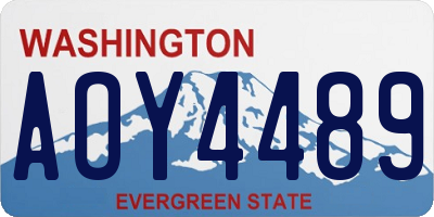 WA license plate AOY4489