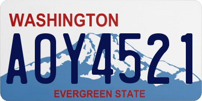 WA license plate AOY4521