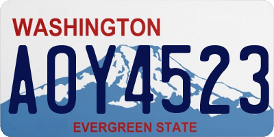 WA license plate AOY4523