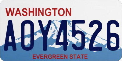 WA license plate AOY4526