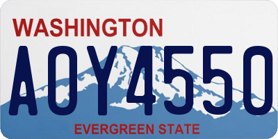 WA license plate AOY4550