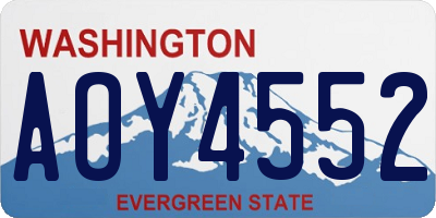 WA license plate AOY4552