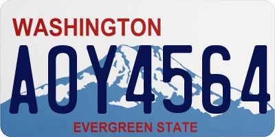 WA license plate AOY4564