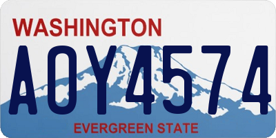 WA license plate AOY4574
