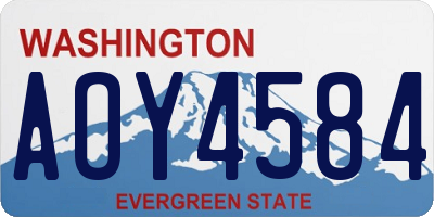 WA license plate AOY4584
