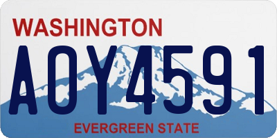 WA license plate AOY4591