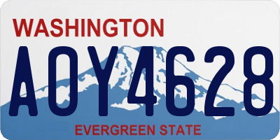 WA license plate AOY4628