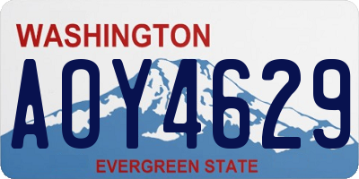 WA license plate AOY4629