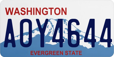 WA license plate AOY4644