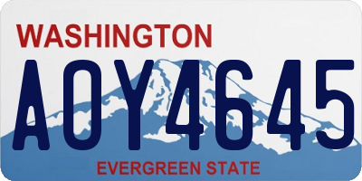 WA license plate AOY4645