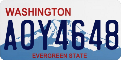 WA license plate AOY4648