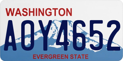 WA license plate AOY4652