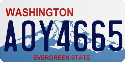 WA license plate AOY4665