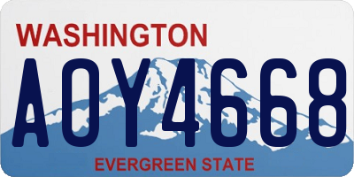 WA license plate AOY4668