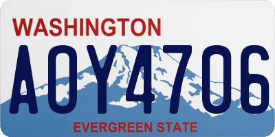 WA license plate AOY4706