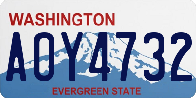 WA license plate AOY4732