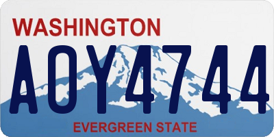 WA license plate AOY4744