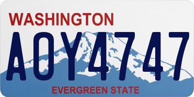 WA license plate AOY4747