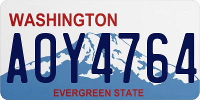 WA license plate AOY4764