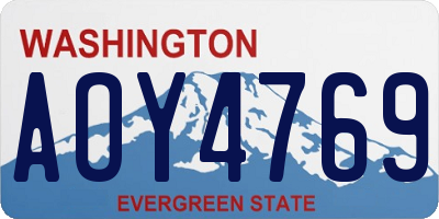 WA license plate AOY4769