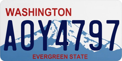 WA license plate AOY4797
