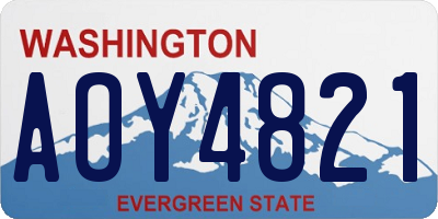 WA license plate AOY4821