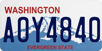 WA license plate AOY4840