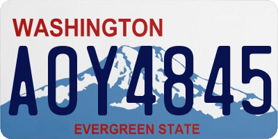 WA license plate AOY4845