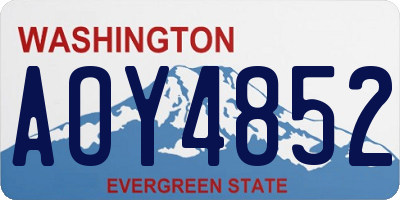 WA license plate AOY4852