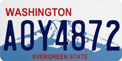 WA license plate AOY4872