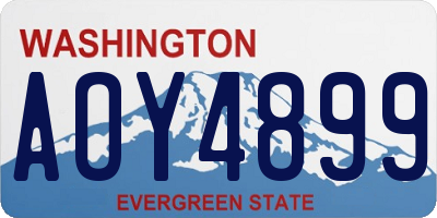 WA license plate AOY4899