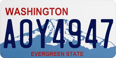 WA license plate AOY4947