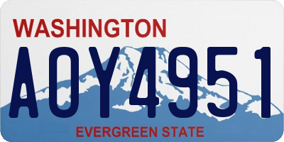 WA license plate AOY4951